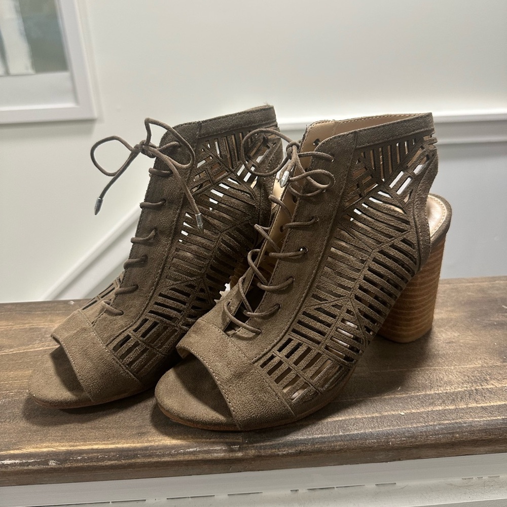 Sam Edelman Tan Lace-Up Heeled Sandals